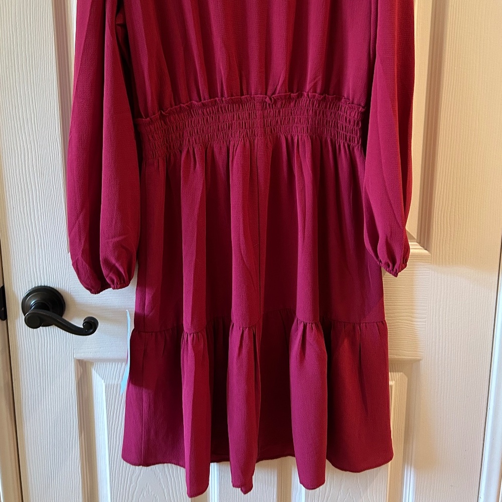 Dress, London Times, size 6, Color, *** Dress is not red, Burgundy/Sangria - Picture 3 of 6